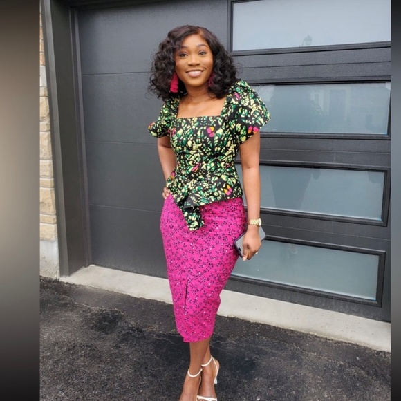 Stylish African Print Top/Blouse - Picture 2 of 3